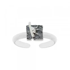 Anillo Cuadrado Flysch Plata
