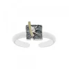 Anillo Cuadrado Flysch Plata y Lámina de Oro