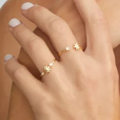 Anillo Eguzkilore Oro 18kt. Doble Brillante