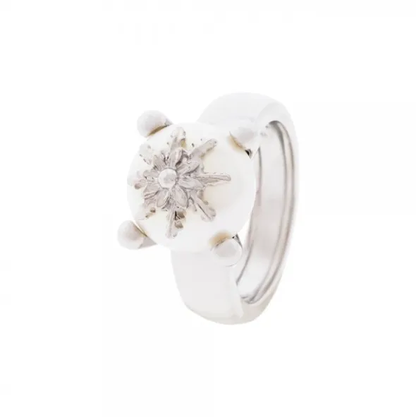 Anillo Eguzkilore Plata y Perla