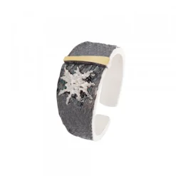Anillo Grande Flysch Plata con Lámina de Oro