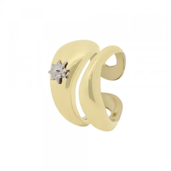 Anillo Olatu Bombé Plata Dorada