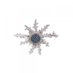 Broche Eguzkilore Plata con Circonitas Azules 38mm