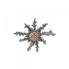 Broche Eguzkilore Plata con Circonitas Verdes 38mm