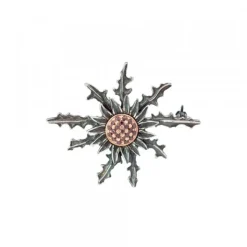 Broche Eguzkilore Plata con Circonitas Verdes 38mm