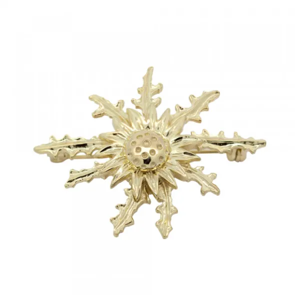 Broche Eguzkilore Plata Dorada
