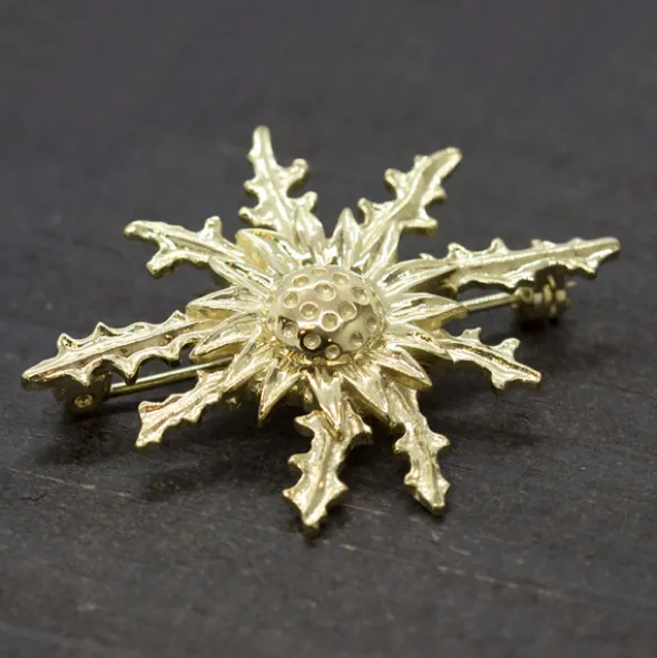 Broche Eguzkilore Plata Dorada