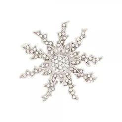 Broche Eguzkilore Plata y Cristales Blancos