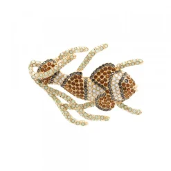 Broche Pez Payaso Plata Dorada