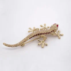 Broche Salamandra Plata Dorada