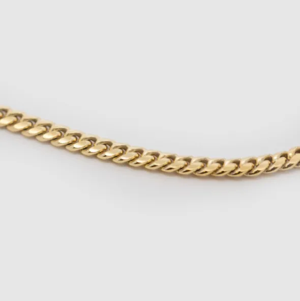 Cadena Cubana Plata Dorada 3mm