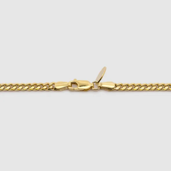 Cadena Cubana Plata Dorada 3mm