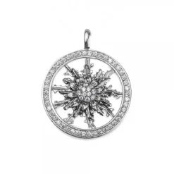 Cerco Eguzkilore Plata Negra y Circonitas Personalizable