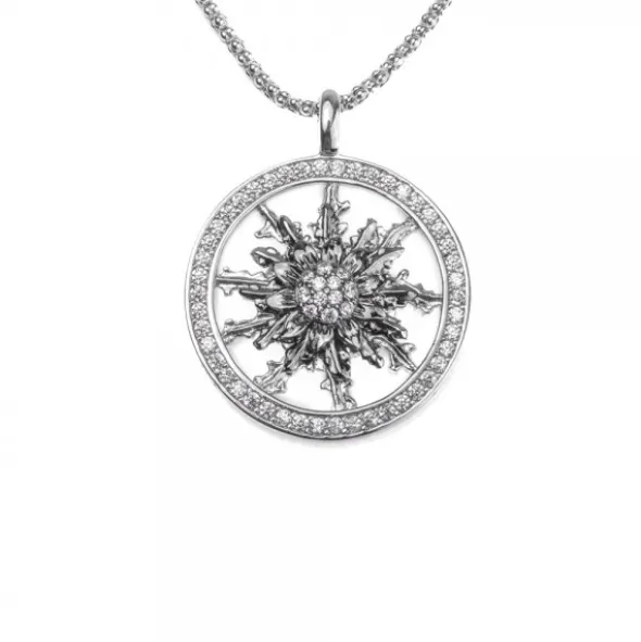 Cerco Eguzkilore Plata Negra y Circonitas Personalizable