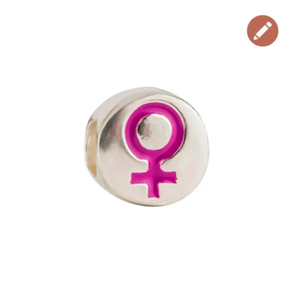 Charm Símbolo Mujer Plata y Esmalte Morado