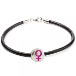 Charm Símbolo Mujer Plata y Esmalte Morado