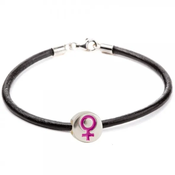 Charm Símbolo Mujer Plata y Esmalte Morado