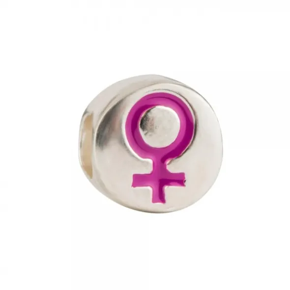 Charm Símbolo Mujer Plata y Esmalte Morado