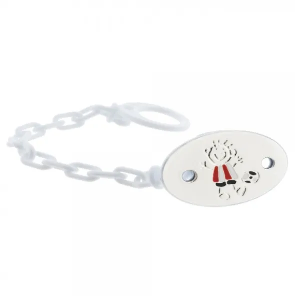 Chupetero Fútbol Rojiblanco de Plata Personalizable