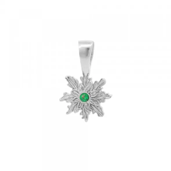 Colgante Basic Colors Plata y Circonita Verde 10mm