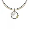 Colgante Bihotzak Plata y Lámina Oro con Cable