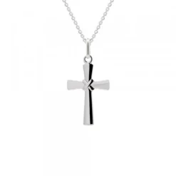 Colgante Cruz Lámina Plata 20mm