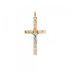 Colgante Cruz y Cristo Oro Bicolor 18kt.