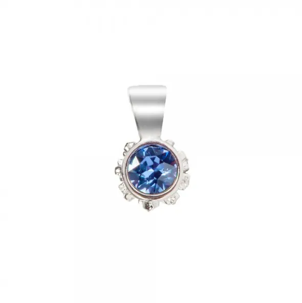 Colgante Distira Plata y Cristal Azul