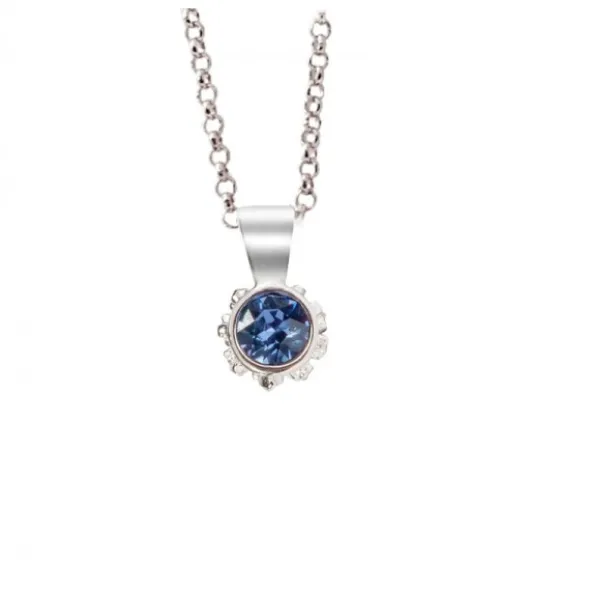 Colgante Distira Plata y Cristal Azul