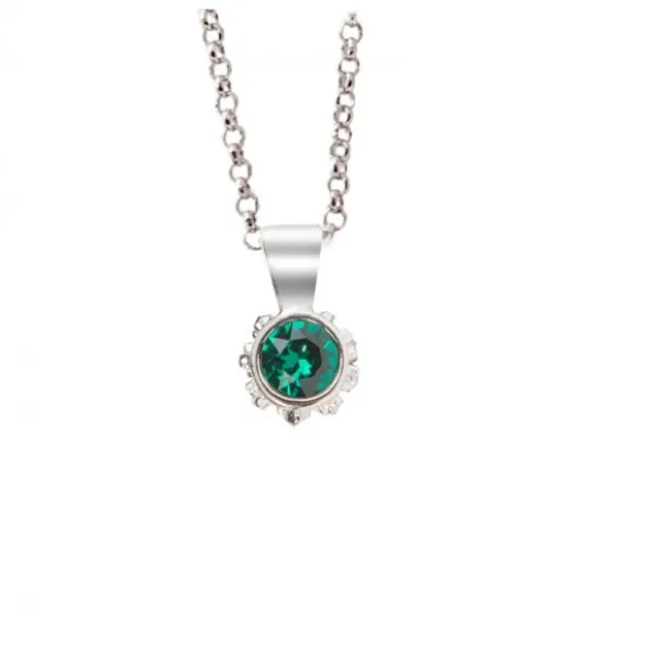 Colgante Distira Plata y Cristal Verde