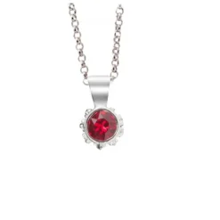 Colgante Distira Plata y Cristal Rojo