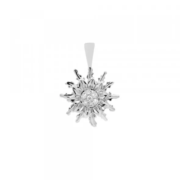 Colgante Eguzkilore Oro Blanco y Diamantes 14mm