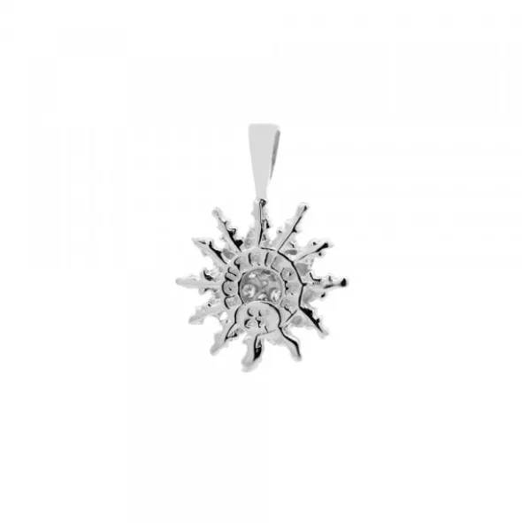 Colgante Eguzkilore Oro Blanco y Diamantes 14mm