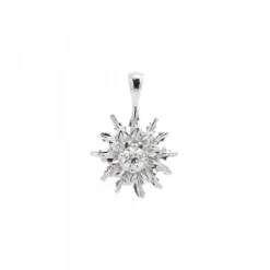 Colgante Eguzkilore Oro Blanco y Brillante 14mm