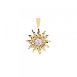 Colgante Eguzkilore Oro y Diamantes 14mm