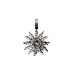 Colgante Eguzkilore Plata Negra y Circonitas Rosa 21mm