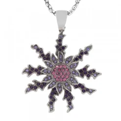 Colgante Eguzkilore Plata y Circonitas Moradas 45mm