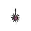 Colgante Eguzkilore Rutenio y Circonitas Fucsias 14mm