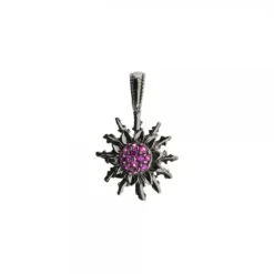 Colgante Eguzkilore Rutenio y Circonitas Fucsias 14mm