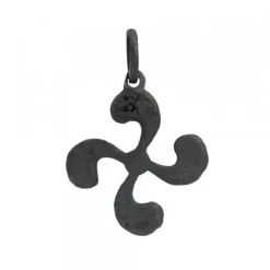Colgante Lauburu de Plata Oxidada 22mm