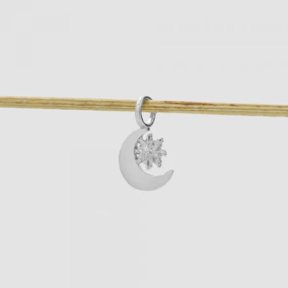 Colgante Luna y Eguzkilore Plata