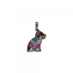 Colgante Puppy Rutenio y Circonitas Multicolor