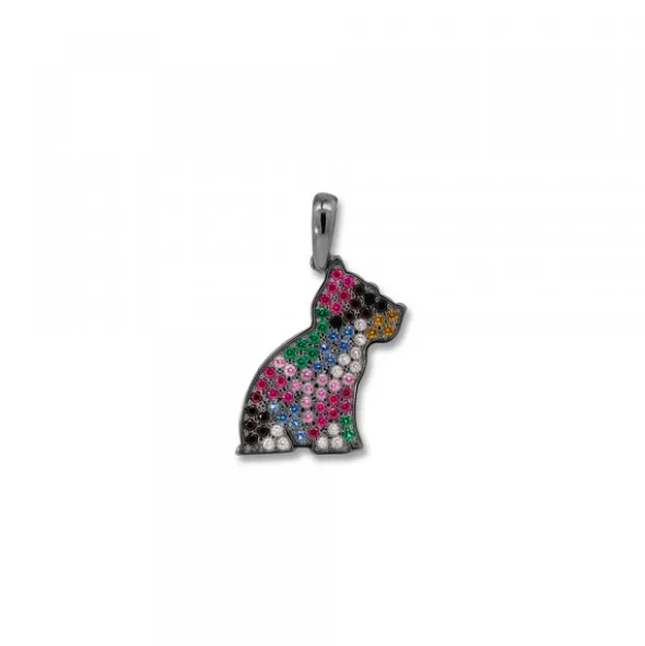 Colgante Puppy Rutenio y Circonitas Multicolor