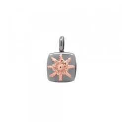 Colgante Q2 Plata Negra y Eguzkilore Rosa