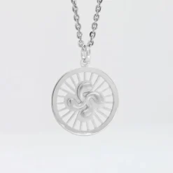 Colgante Radial Lauburu Plata Mate 22mm