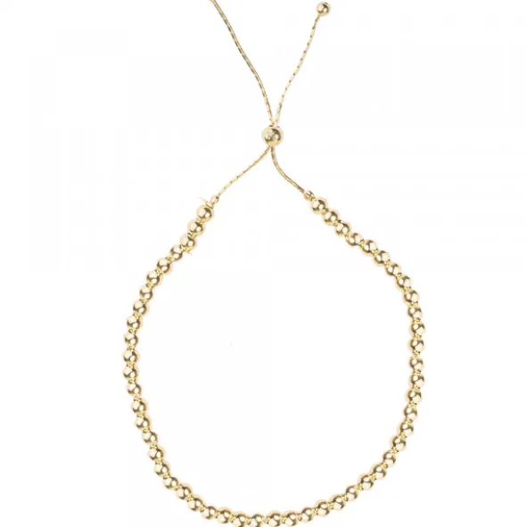 Collar Eguzkilore Bolitas Plata Dorada