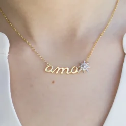 Gargantilla Ama Plata Dorada y Eguzkilore Plata