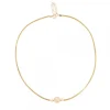 Gargantilla Anuk Cuero Beige con Plata Rosa