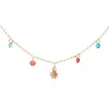 Gargantilla Eguzkilore Plata Dorada con Cristales Multicolor