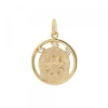 Medalla Eguzkilore Plata Dorada y Circonitas 20mm